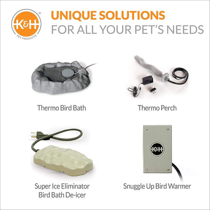 K&H Bird Heater, Snuggle-Up Warmer, Large 7x4in, Low Voltage, Gray