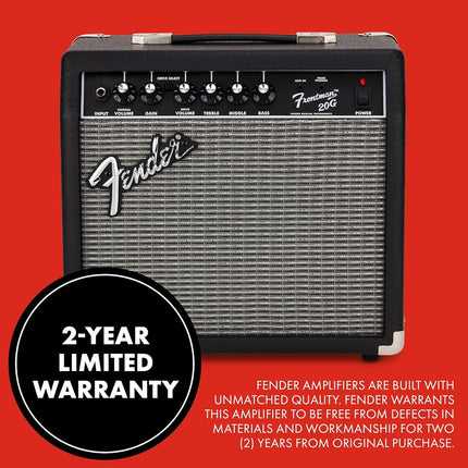 Ampli guitare Fender Frontman 20G, 20 Watts, avec garantie de 2 ans Haut-parleur Fender Special Design de 6 pouces, Noir