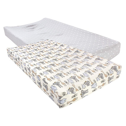 Hudson Baby Housse de Matelas à Langer en Coton Unisexe, Royal Safari, Taille Unique