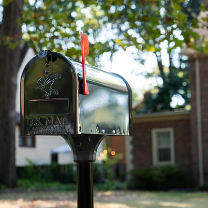 Architectural Mailboxes Coolidge Galvanized Steel Mailbox Post, Compatibility Code F, 7511B-10, Black