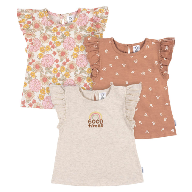 Gerber Baby-Girls Toddler 3-Pack Short Sleeve Tees