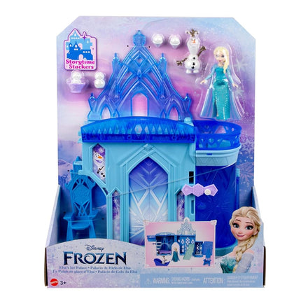 Mattel Disney Frozen Toys, Elsa Stackable Castle Doll House Playset with Small Doll and 8 Pieces, Inspired by the Disney Frozen Movies, Kids Travel Toys and Gifts, HLX01