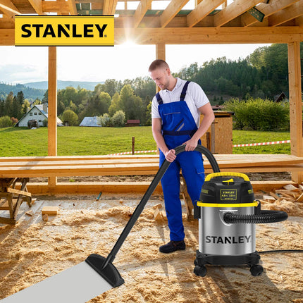 STANLEY Aspiradora húmeda/seca de 3 galones, potente motor de 4 HP de pico, aspiradora industrial multifuncional 3 en 1 portátil de acero inoxidable con soplador, Modelo: SL18136