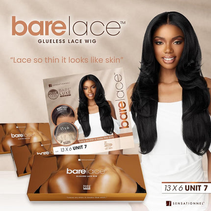 Sensationnel Bare Luxe Lace Glueless Lace Wig - 13X6 Unit 7 (Color:1B OFF BLACK)
