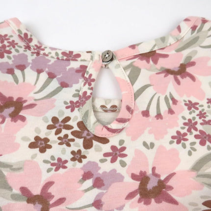 Lots et robes courts HonestBaby en coton 100 % biologique pour bébés et tout-petants garçons, filles, unisexes, motif floral peint rose, 6-9 mois