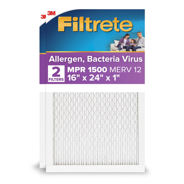 Filtrete 16x24x1 Air Filter, MPR 1500, MERV 12, He