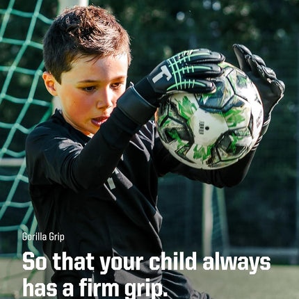 T1TAN Fluo Beast Junior 3.0 - Goalkeeper Gloves for Children - Goalkeeper Gloves without Finger Guards - For The Future Professional - Outer Seams - Size 4