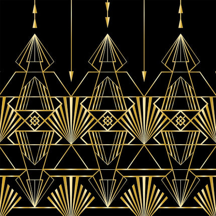 Beistle 2 Piece Disposable Plastic Elegant Roaring 20's Rectangular Table Covers 1920's Gatsby Theme Party Decorations Supplies, 54" x 108", Black/Gold