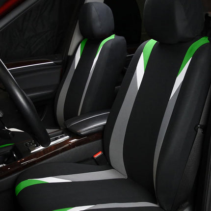 FH GROUP FH-FB033217 Three Row- Premium Modernistic Seat Covers Green/Black- Fit Most Car, Truck, Suv, or Van
