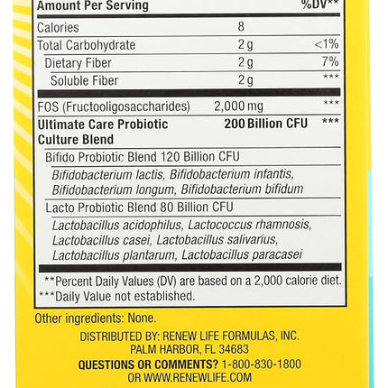 Renew Life Adult Probiotic - Ultimate Flora Probiotic Extra Care, Probiotic Supplement - 200 Billion - 7 Day Program,7 Count (Pack of 1)