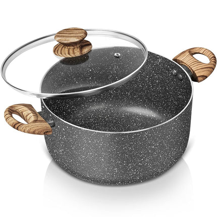 MICHELANGELO 5 Quart Stock Pot with Lid, Nonstick 