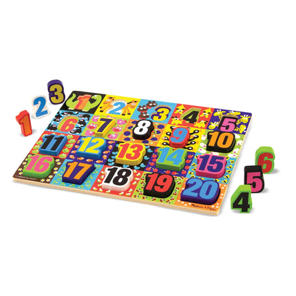 Melissa & Doug Rompecabezas de números gruesos gigantes | Rompecabezas | 3+ | Regalo para niño o niña
