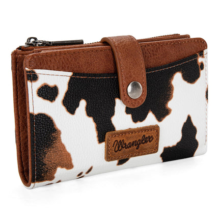 Carteras Wrangler para mujer, tarjetero delgado de dos pliegues, color marrón B, elegante