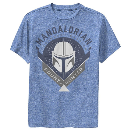 T-shirt de performance Mandalorian Crest Fifth Sun pour garçon, bleu roi chiné, petite taille