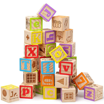 SainSmart Jr. Wooden Alphabet Building Blocks 1.73
