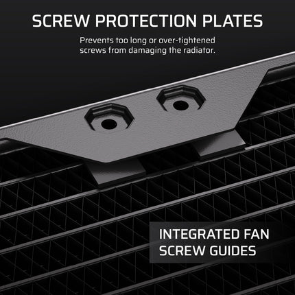 CORSAIR Hydro X Series XR7 360mm V2 Custom Cooling Radiator – Compatible with iCUE LINK Fans, 3x120mm Fan Mounts, Screw Protection Plates, G1/4” Threads – Black