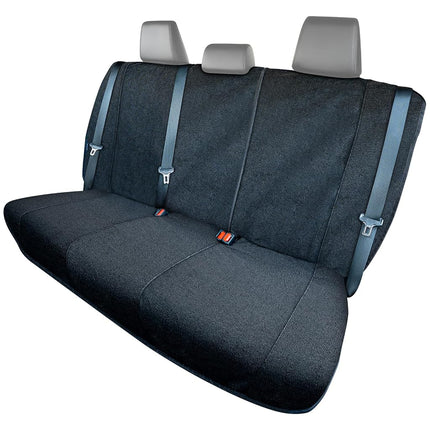 Season Guard Back Seat Towel Seat Cover for Cars; Great for After Gym Workouts, Dogs, and Outdoor Activities; Universal Fit for Cars SUVs Vans Trucks, EZ fit, Non Slip Grip, Black