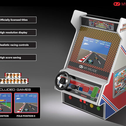 MyArcade DGUNL-7022 Racing Player Pole Position Portable Retro Arcade