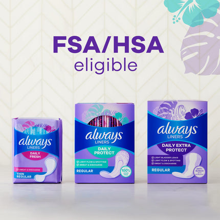 Always Salva Slip Protectores Diarios, Tamaño Normal, Sin Perfume, 96 Unidades