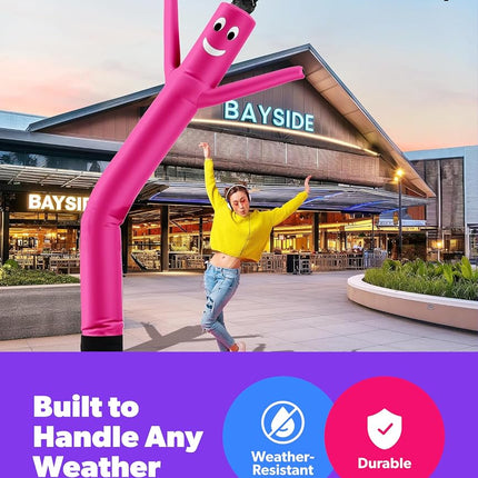 LookOurWay Air Dancers Inflatable Tube Man Attachment - 10 Feet Tall Wacky Waving Inflatable Dancing Tube Guy for Business Promotion - Blower Not Included - Pink