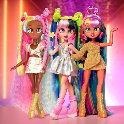 VIP Girls Hair Makeover Megan Fashion Doll with 11" Colorful Long Styling Hair and 5 Accessories Fashion Toy, Girls and Boys Ages 5 and Up, 10 Inch Doll