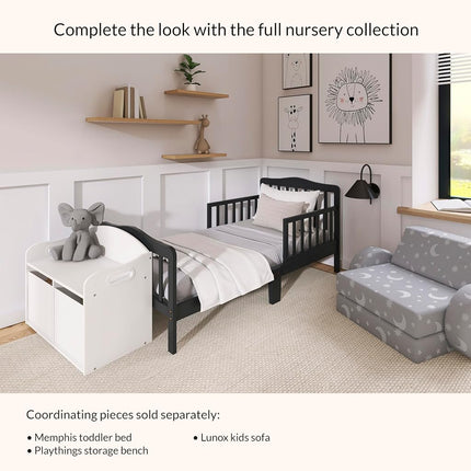 Dream On Me Classic Design Toddler Bed in Black, Greenguard Gold Certified