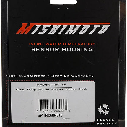 Mishimoto MMWHS-38-BK Black 38mm Water Temperature Sensor Adapter