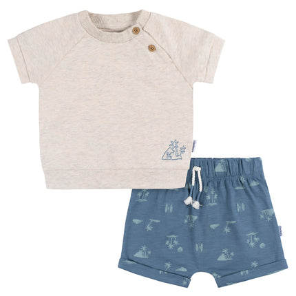 Gerber baby-boys T-shirt and Shorts Set, Surf, 24 