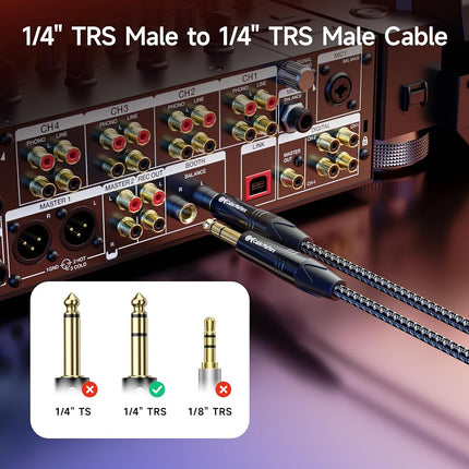 Cable Matters Balanced 1/4 TRS to TRS Patch Cable (1/4 Balanced Cable) - 10 Feet