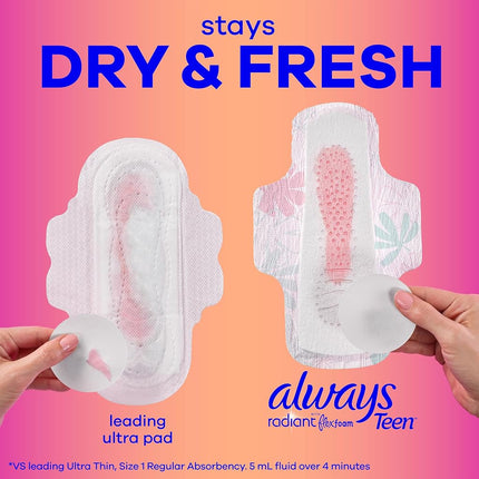 Always Totally Teen Radiant Infinity Pads 28 Count
