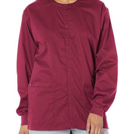 WonderWink Unisex-Adult's Snap Front Jacket, Wine,