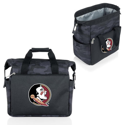 Picnic TIME NCAA Florida State Seminoles On The Go Lunch Bag Cooler, Soft Cooler Lunch Box, Insulated Lunch Bag, (Black Camo)