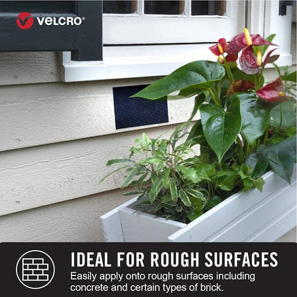 VELCRO Brand | Heavy Duty Extreme Outdoor Stick On Tape | Cut-to-Length Industrial Extra Strong Double Sided Hook & Loop Self Adhesive Tape Perfect for Home, Office, Garage Use | Black | 3m x 25mm