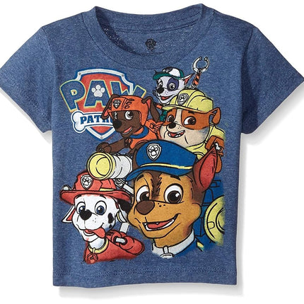Paw Patrol Baby Boys' Group Short Sleeve T-Shirt, Navy Heather, 3T