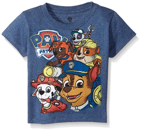 Paw Patrol Boys' Group Short Sleeve T-Shirt, Navy 