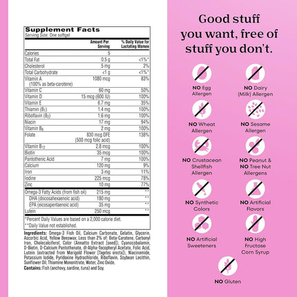 ONE A DAY Postnatal Complete Multivitamin for Post-Pregnancy with Folic Acid and Omega-3 DHA, 60 Count