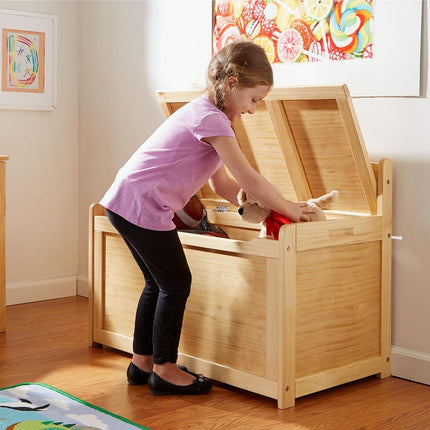 Melissa & Doug Wooden Toy Chest - Honey, Blonde