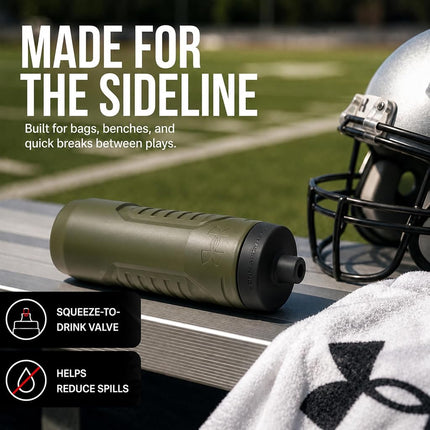 Under Armour Squeeze Water Bottles, 32 oz Water Bottles, Sideline Sports Water Bottle with Quick-Shot Lid, Quick & Easy Hydration, Gym Water Bottles, Squeeze Bottle, 1 32oz