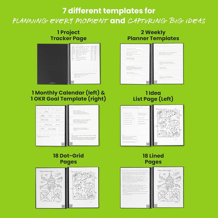 Rocketbook Fusion Smart Reusable Notebook- grey, Executive Size (6" x 8.8")