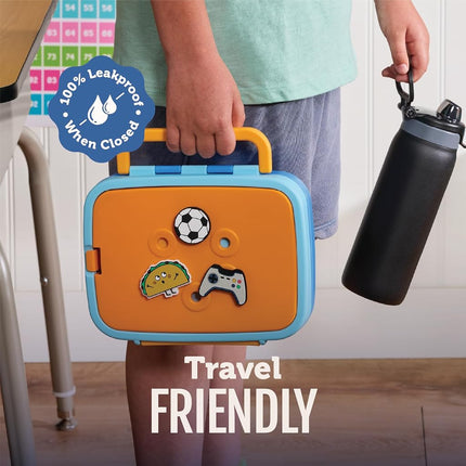 Ello Benni Kids Bento Lunch Box with Insulated Food Jar & Ice Pack, Wave Rider
