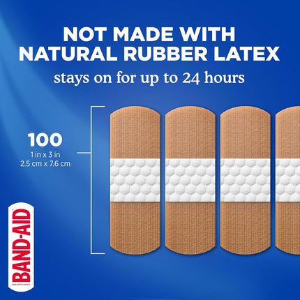 Band-Aid Brand Flexible Fabric Adhesive Bandages For Minor Wound Care, 100 Count