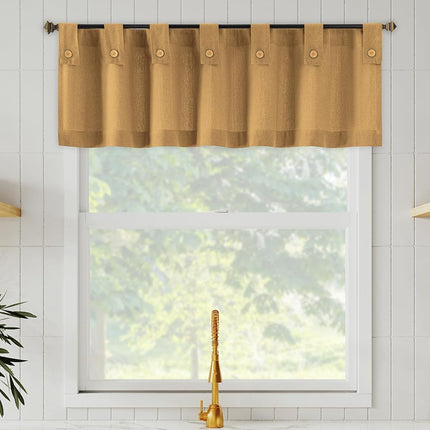 Archaeo Cotton Blend Button Tab Top Cafe Curtains,