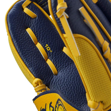 Wilson 2024 A200™ EZ Catch™ Savannah Bananas 10” T-Ball Glove - Right Hand Throw,Navy/Yellow