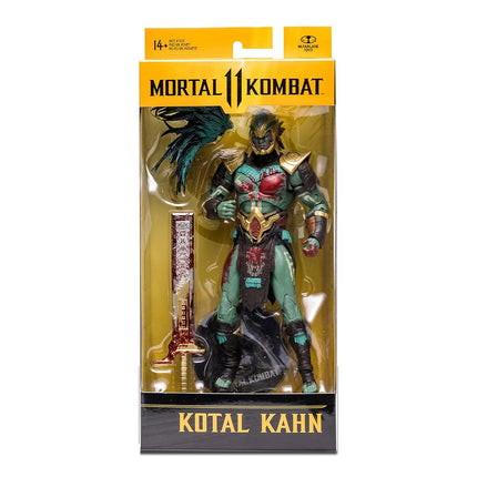 McFarlane Toys, 7-inch Kotal Kahn (Bloody) Mortal Kombat 11 Figure with 22 Moving Parts, Collectible Mortal Kombat Figure with collectors stand base – Ages 14+