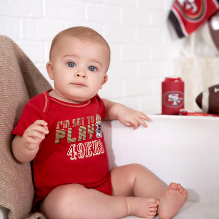 NFL Gerber Unisex Baby Standard 3 Pack Short Sleeve Onesie Bodysuit, Team Color, 6-12 Months