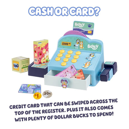 Bluey Cash Register Playset, Interactive Play Register with Scanner