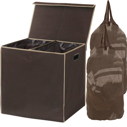 Simple Houseware Double Laundry Basket with Lid an