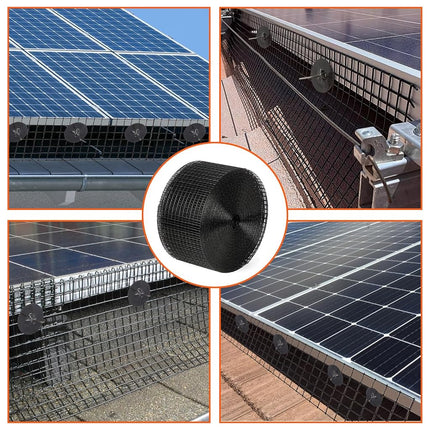 Kit de protección para paneles solares contra pájaros y alimañas YardYonder de 15.24 cm x 15.24 m, incluye 60 clips de sujeción, 100 bridas, guantes, alicates y malla de alambre recubierta de PVC para el control de pájaros y alimañas