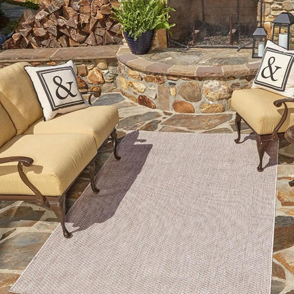 Alfombra de área Unique Loom Outdoor Solid Collection - Lisa (Rectangular 2' 0" x 3' 1", Beige)