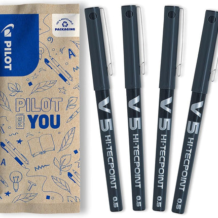 Pilot - Set of 4 V5 Liquid Ink Rollerball 0.5mm - 